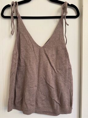 Splendid Mauve Tie-Shoulder V-Neck Knit Camisole